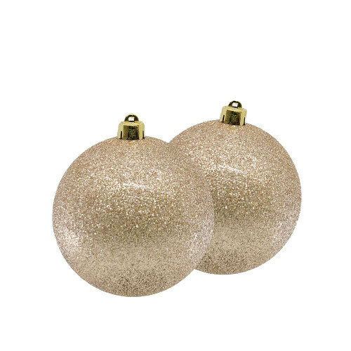 Champagne Glitter Baubles (4pk) Champagne Glitter Baubles (4pk)