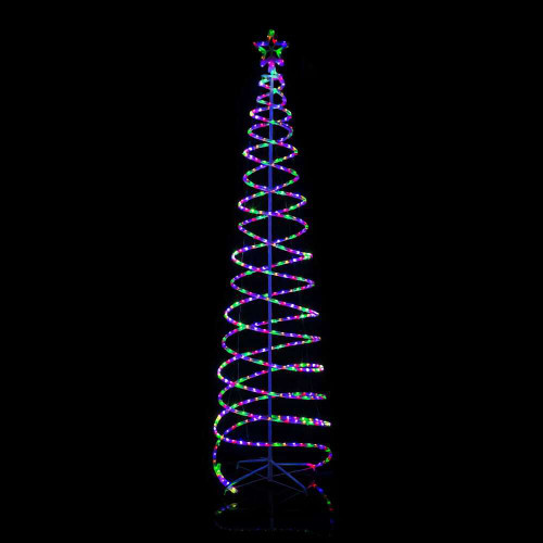 Multicolour Double Spiral Led Ropelight Tree Multicolour Double Spiral Led Ropelight Tree