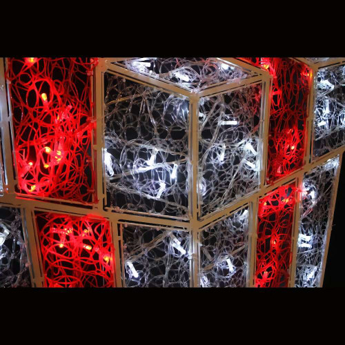 Christmas Elves 2D White Red Light Up Gift Box Christmas Elves 2D White Red Light Up Gift Box