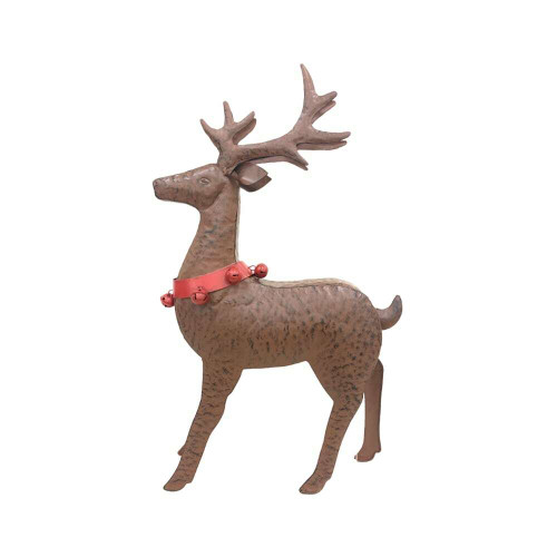 Brown Distressed Metal Standing Reindeer - Brown Distressed Metal Standing Reindeer -