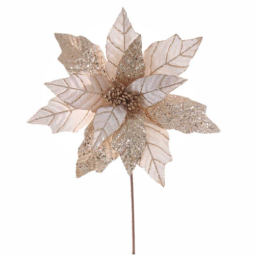 Champagne Poinsettia with Glittered Petals Champagne Poinsettia with Glittered Petals