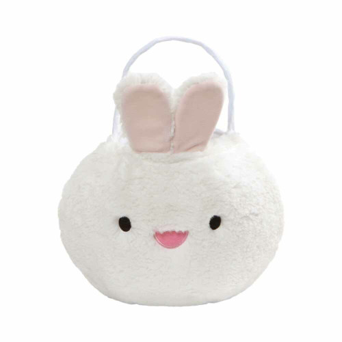Easter Fluffy Bunny Basket with Handle - Front View Easter Fluffy Bunny Basket with Handle - Front View