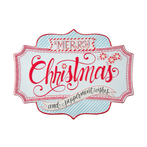 Peppermint Wishes Embossed Metal Wall Art Peppermint Wishes Embossed Metal Wall Art