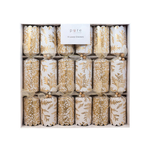 White with Gold Fern and Foil Luxury Cracker (Pack of 6) White with Gold Fern and Foil Luxury Cracker (Pack of 6)