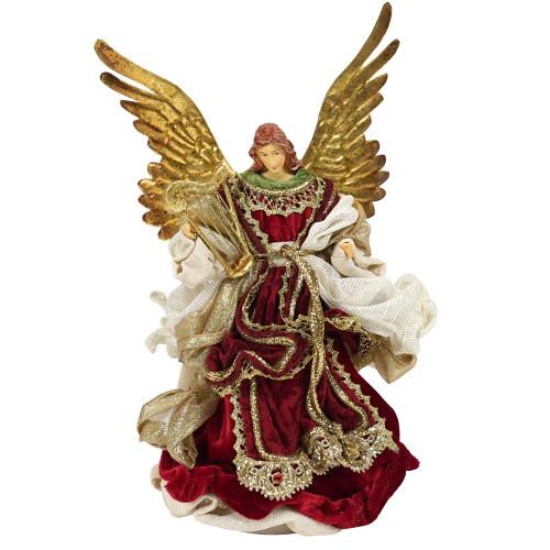 Red Gold Angel with Harp Red Gold Angel with Harp