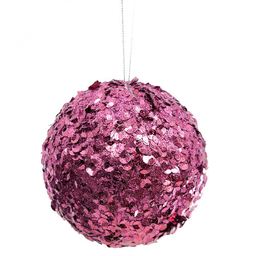 Christmas Elves Dark Pink Sparkle Sequin Hanging Bauble Christmas Elves Dark Pink Sparkle Sequin Hanging Bauble