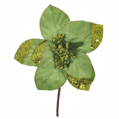  Lime Green Poinsettia on Clip