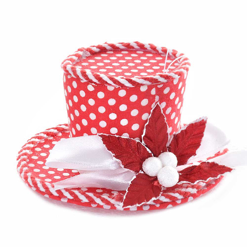 Mini Red Christmas Hat with White Polka Dots – 13cm Festive Décor Mini Red Christmas Hat with White Polka Dots – 13cm Festive Décor