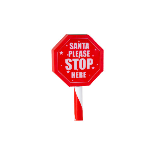 Christmas Red Red Solar Santa Stop Sign Stake Christmas Red Red Solar Santa Stop Sign Stake