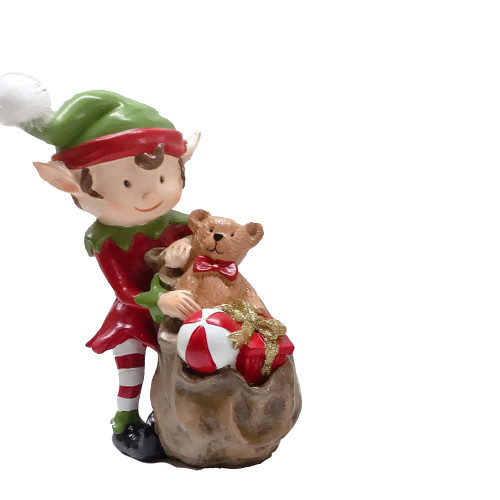 Christmas Elf with Toy Santa Sack Christmas Elf with Toy Santa Sack