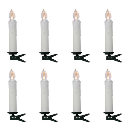 Set of 8 Wireless LED Christmas Tree Candles with Remote