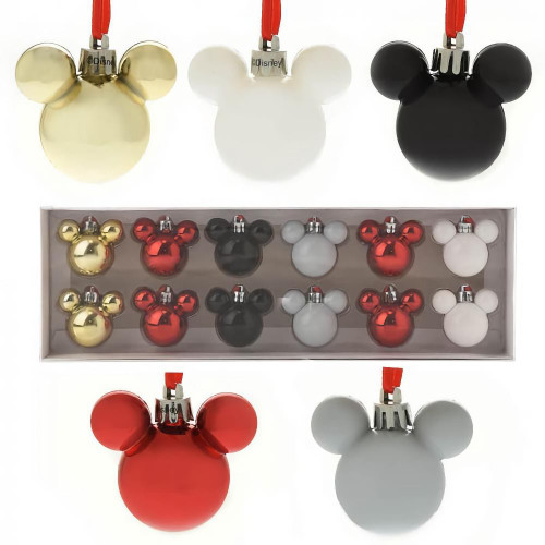 Disney Mickey Mouse Mini Christmas Baubles – Set of 12 Disney Mickey Mouse Mini Christmas Baubles – Set of 12