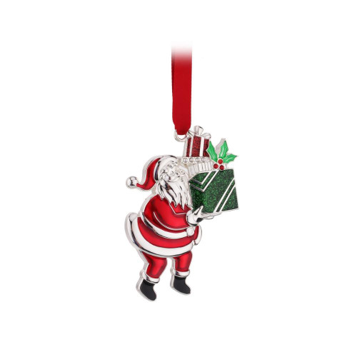 Christmas Elves Santa Claus With Giftbox Ornament - 8.5cm Christmas Elves Santa Claus With Giftbox Ornament - 8.5cm
