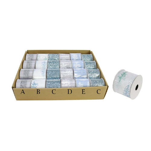 Christmas Elves Winter Blue Christmas Ribbon (5 Styles) - 2.7m Christmas Elves Winter Blue Christmas Ribbon (5 Styles) - 2.7m