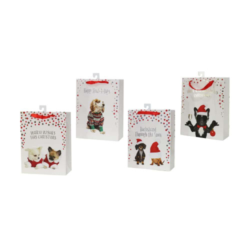 Christmas Elves Pets Foil Gift Bag (4 Styles) - 24cm Christmas Elves Pets Foil Gift Bag (4 Styles) - 24cm
