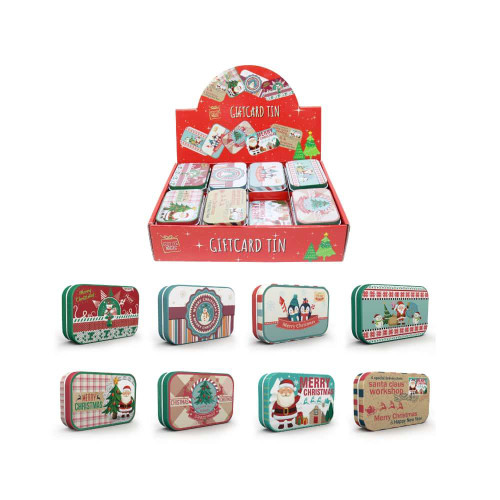 Christmas Elves Retro Mini Giftcard Tin (8 Styles) - 9.5cm 