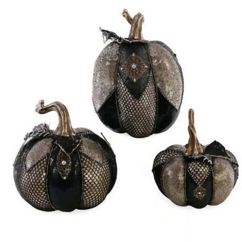 Katherines Collection Krooked King Pumpkins Black and Bronze (Set of 3) - 35.5cm Katherines Collection Krooked King Pumpkins Black and Bronze (Set of 3) - 35.5cm