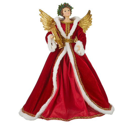 RAZ Imports Angel Harpist Tree Topper - 47.5cm 