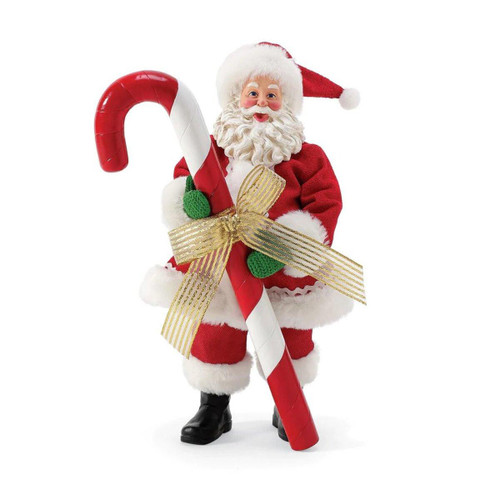 Department 56 Santa Claus Holds A Big Red Candy Cane - 27cm Department 56 Santa Claus Holds A Big Red Candy Cane - 27cm