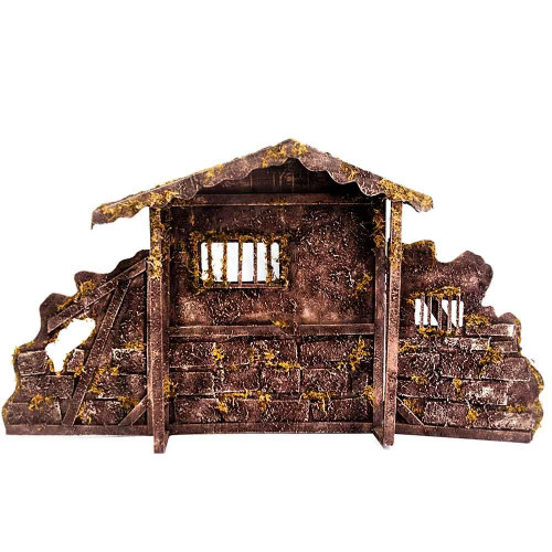 Rustic Wooden Nativity Stable – Brown Finish Rustic Wooden Nativity Stable – Brown Finish