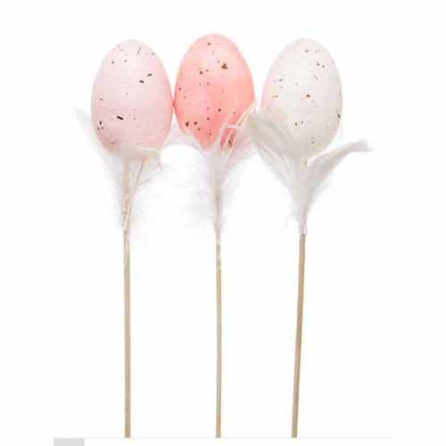 Christmas Elves Egg Pick White Feathers (Pack of 3 ) - 28cm Christmas Elves Egg Pick White Feathers (Pack of 3 ) - 28cm