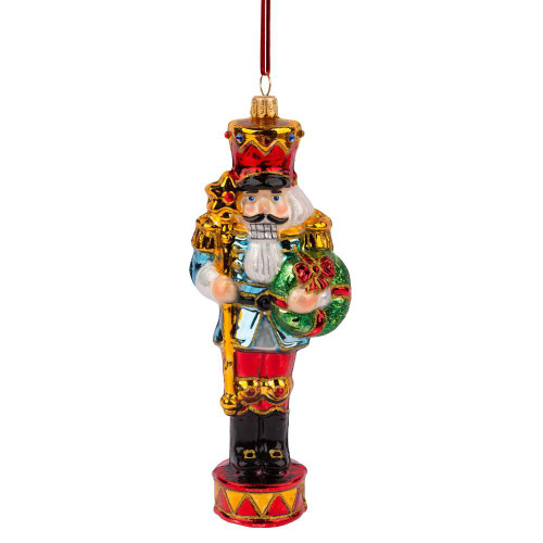 Christmas Elves Glass Nutcracker With Septor and Wreath - 18cm Christmas Elves Glass Nutcracker With Septor and Wreath - 18cm