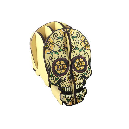 Christmas Elves Yellow Candy Skull Pen Holder Puzzle Decor Christmas Elves Yellow Candy Skull Pen Holder Puzzle Decor