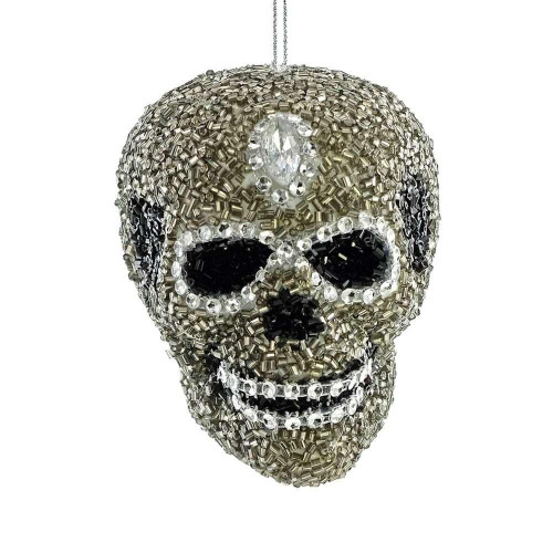 Katherines Collection Katherines Krooked King Skull Pewter Ornament - 7.5cm Katherines Collection Katherines Krooked King Skull Pewter Ornament - 7.5cm