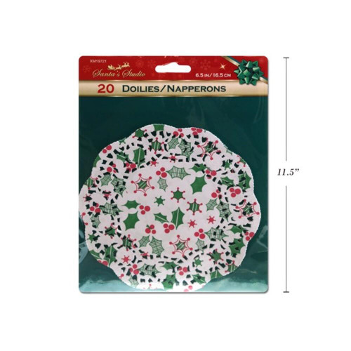 Christmas Elves Christmas Mistletoe Doilies (Pack of 20) - 16.5cm Christmas Elves Christmas Mistletoe Doilies (Pack of 20) - 16.5cm