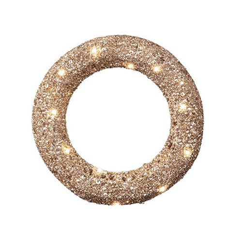 Christmas Elves Gold LED Glitter Wreath - 45cm Christmas Elves Gold LED Glitter Wreath - 45cm