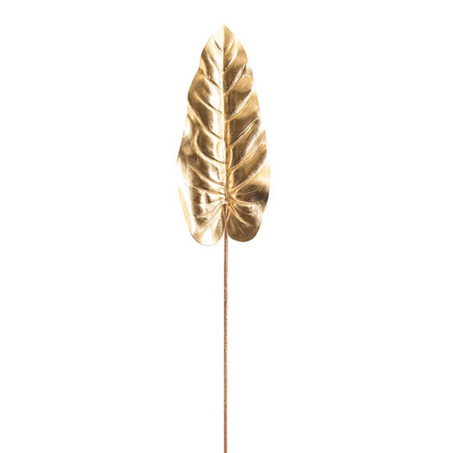 Christmas Elves Metallic Gold Monstera Philo Leaf - 84cm Christmas Elves Metallic Gold Monstera Philo Leaf - 84cm