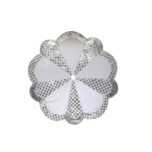Christmas Elves Silver White Tree Skirt - 120cm Christmas Elves Silver White Tree Skirt - 120cm