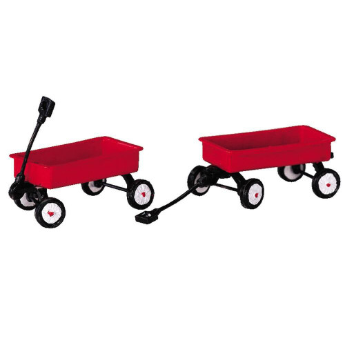 Lemax Christmas Shop Lemax Red Wagons (Set of 2) Lemax Christmas Shop Lemax Red Wagons (Set of 2)