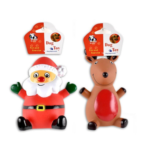 Christmas Elves Christmas Vinyl Squeaky Dog Toy (2 Styles) - 12.5cm Christmas Elves Christmas Vinyl Squeaky Dog Toy (2 Styles) - 12.5cm