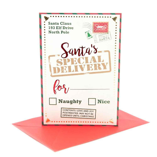 Christmas Elves Santa's Special Delivery Card - 17cm Christmas Elves Santa's Special Delivery Card - 17cm