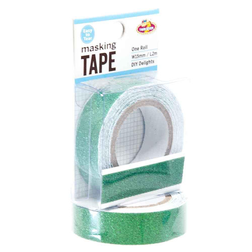 Christmas Elves Green Glitter Paper Tape - 2m Christmas Elves Green Glitter Paper Tape - 2m