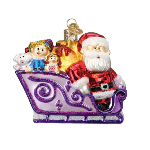 Old World Christmas Glass Santa and Friends Glass Ornament - 10cm Old World Christmas Glass Santa and Friends Glass Ornament - 10cm