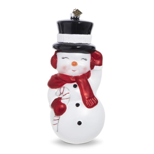 RAZ Imports Snowman Blow Mold Glass Ornament - 20cm RAZ Imports Snowman Blow Mold Glass Ornament - 20cm