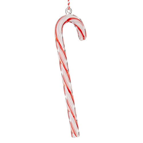 RAZ Imports Candy Cane Glass Ornament - 24cm RAZ Imports Candy Cane Glass Ornament - 24cm