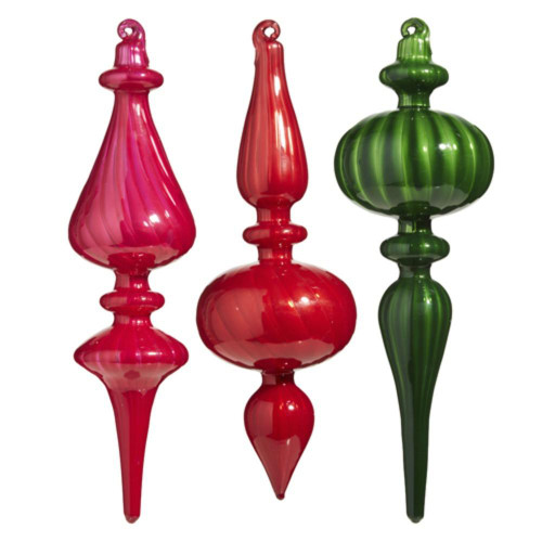 RAZ Imports Finial Blown Glass Ornament (3 Styles) - 25cm RAZ Imports Finial Blown Glass Ornament (3 Styles) - 25cm