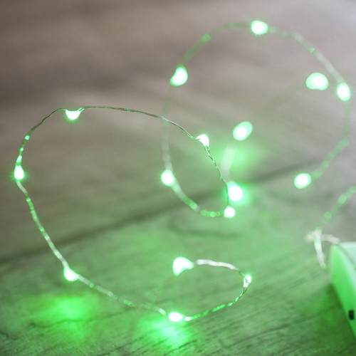 Green Glow Copper Wire Fairy Lights – 40 LEDs, Battery Powered Green Glow Copper Wire Fairy Lights – 40 LEDs, Battery Powered