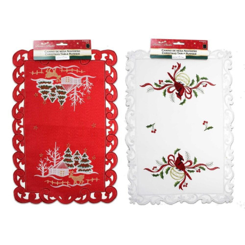 Christmas Elves Embroidered Table Placemat (2 Styles) - 43cm Christmas Elves Embroidered Table Placemat (2 Styles) - 43cm
