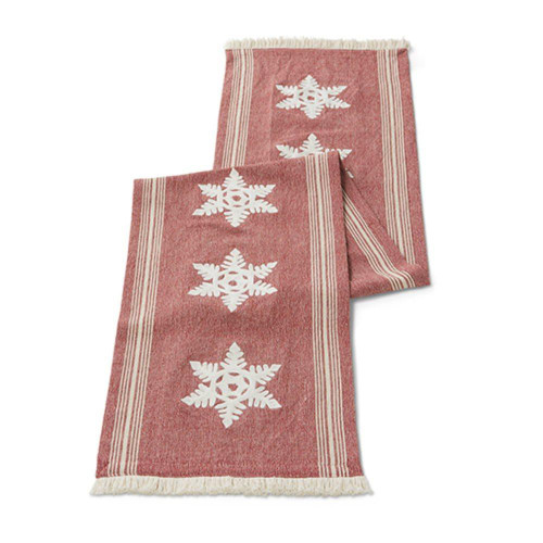 RAZ Imports Red Snowflake Table Runner - 183cm RAZ Imports Red Snowflake Table Runner - 183cm