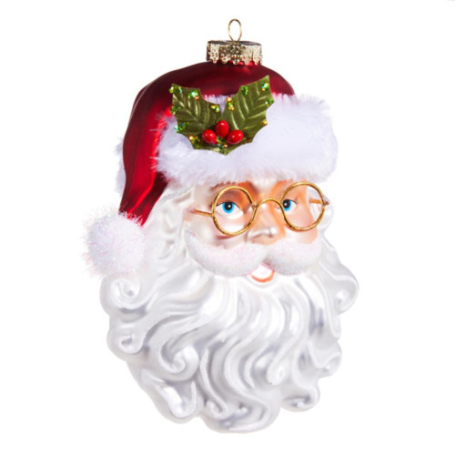 RAZ Imports Santa with Glasses Glass Ornament - 16.5cm RAZ Imports Santa with Glasses Glass Ornament - 16.5cm