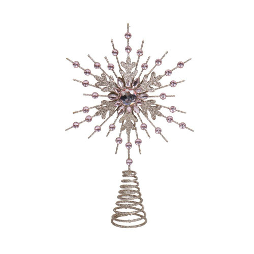 Christmas Elves Champagne Pink Wire Jewel Star Tree Topper - 34cm Christmas Elves Champagne Pink Wire Jewel Star Tree Topper - 34cm