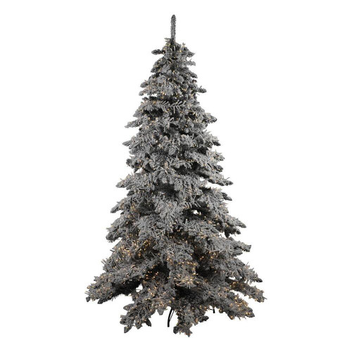 Christmas Elves 7FT Flocked Prelit Snow Pine Christmas Tree - 210cm Christmas Elves 7FT Flocked Prelit Snow Pine Christmas Tree - 210cm