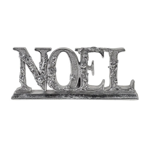Christmas Elves Antique Silver Noel - 34cm Christmas Elves Antique Silver Noel - 34cm