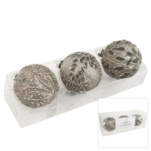 Christmas Elves Mercury Glass Bauble (Set of 3) - 8cm Christmas Elves Mercury Glass Bauble (Set of 3) - 8cm