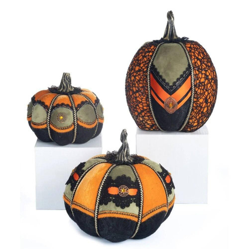 Katherines Collection Halloween Hollow Fabric Pumpkins (Set of 3) - 33cm Katherines Collection Halloween Hollow Fabric Pumpkins (Set of 3) - 33cm