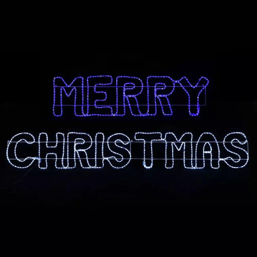 Christmas Elves Merry Christmas Sign Blue White - 270cm Christmas Elves Merry Christmas Sign Blue White - 270cm